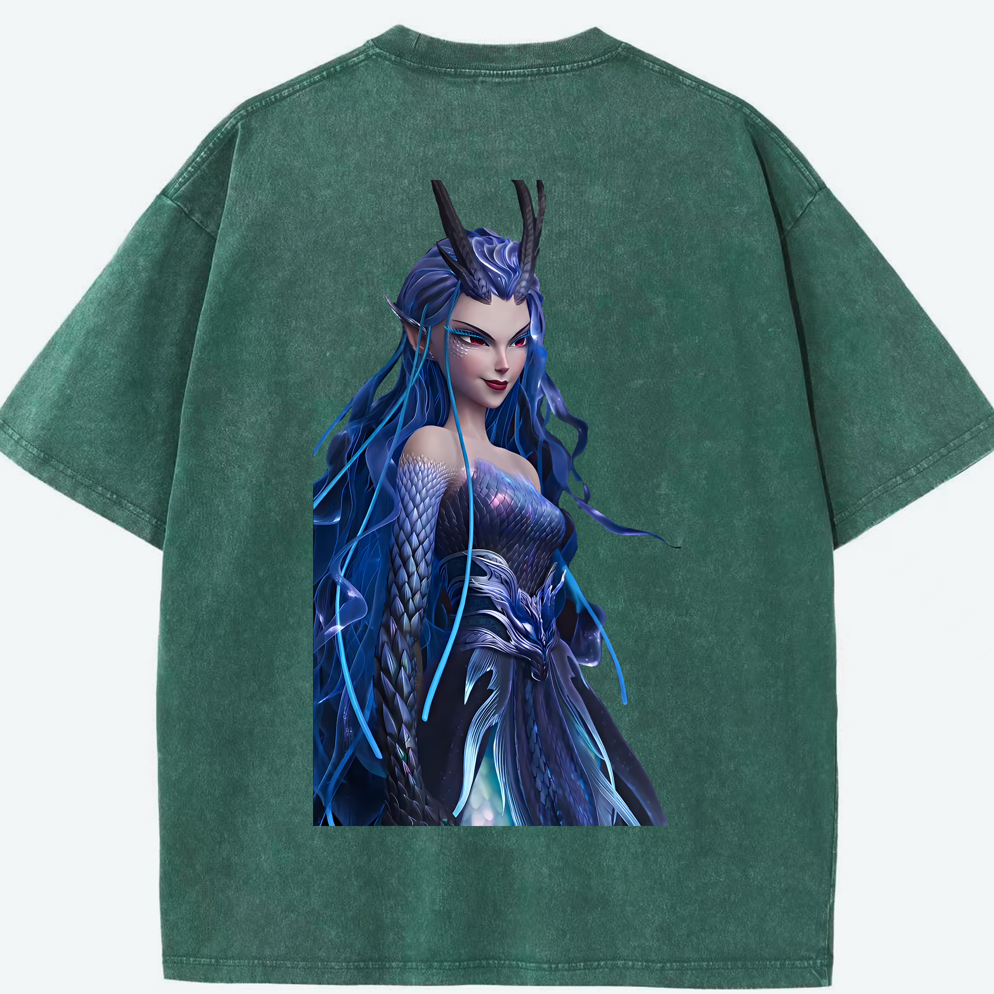 （画像用） Ne Zha 2 ナタ 魔童の大暴れ 綿100% ヴィンテージ風 半袖Tシャツ（背面プリント）